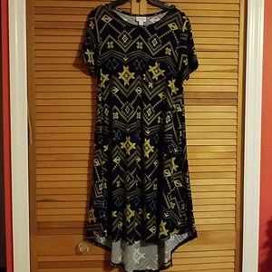 BNWOT Lularoe Carly leggings material navy yellow